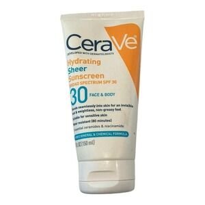 CeraVe - Hydrating Sheer Sunscreen (5 fl oz) - SPF 30 Face Body